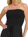 Zenana Strapless Wide Leg Smocked Jumpsuit  Style Ratio
