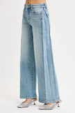 RISEN Mid Rise Wide Barrel Transferable Leg Snap Jeans  Style Ratio