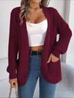Chunky Knit Open Front Cardigan with Pockets  Style Ratio