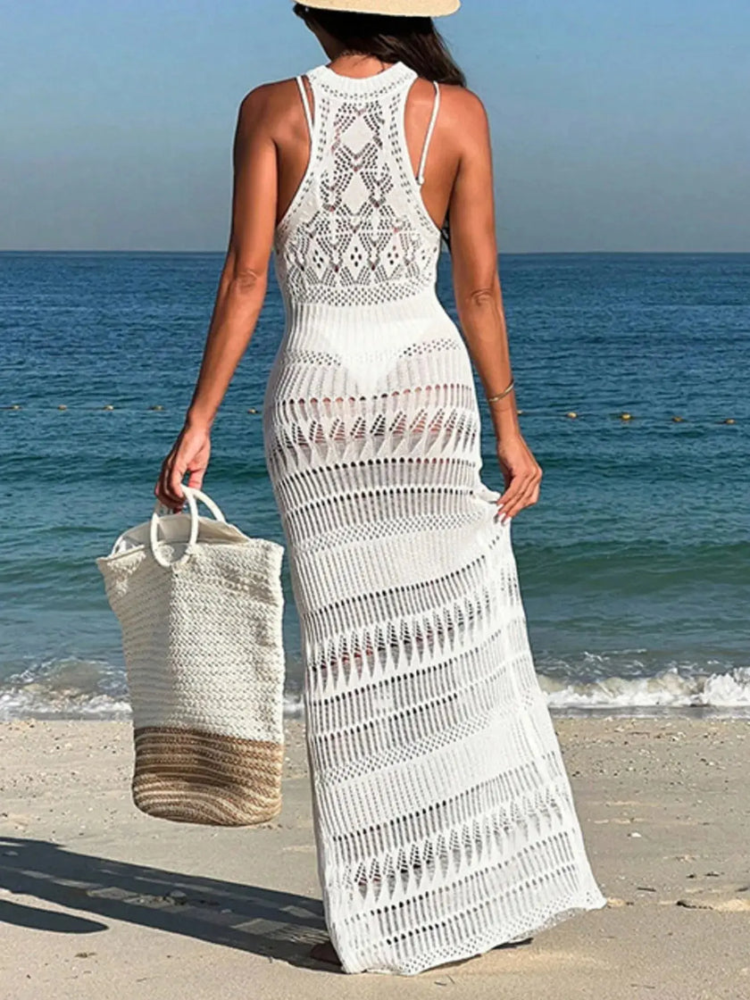 Crochet Sleeveless Split Cover-Up  Style Ratio