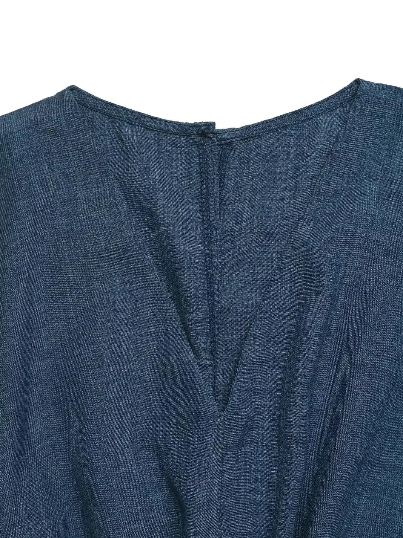 Casual V-Neck Elastic Waist Romper  Style Ratio