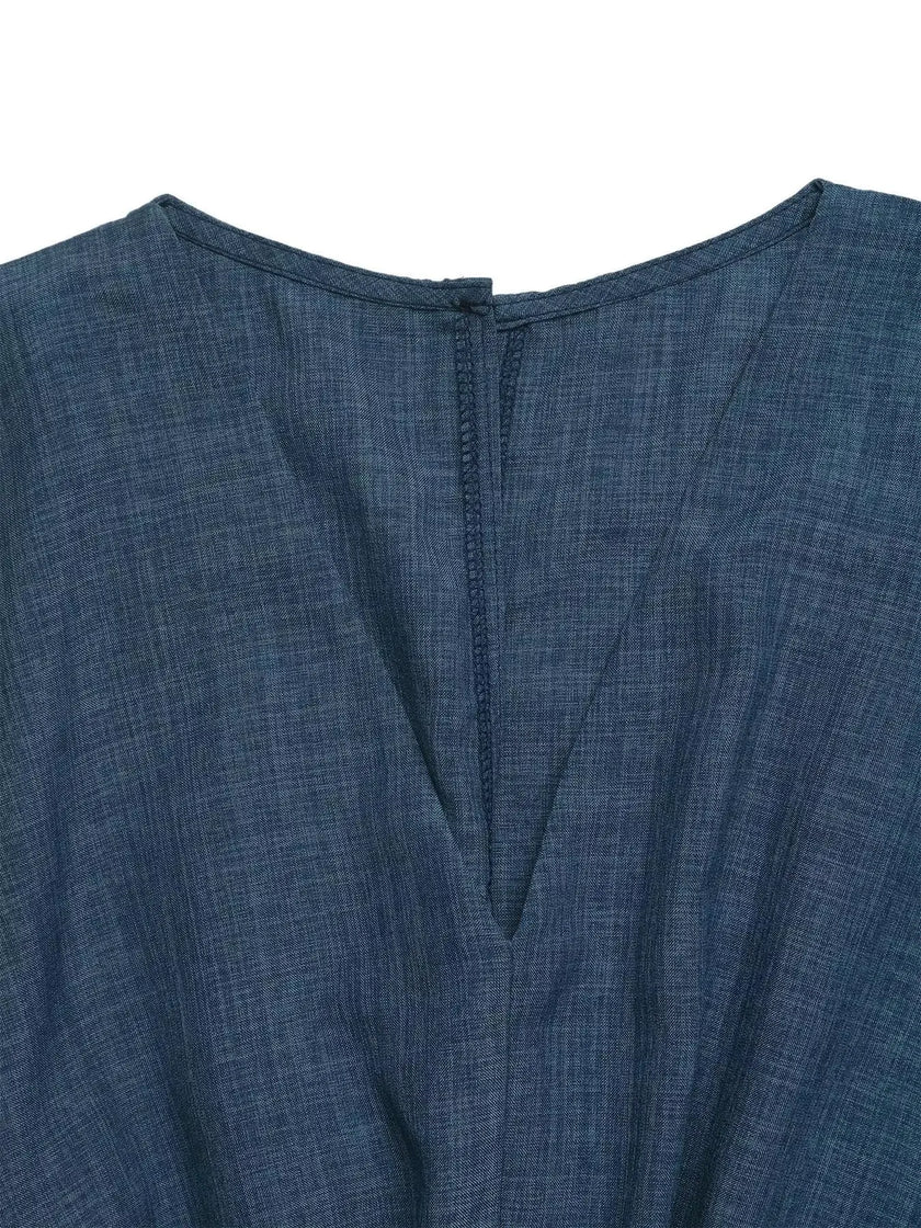 Casual V-Neck Elastic Waist Romper  Style Ratio