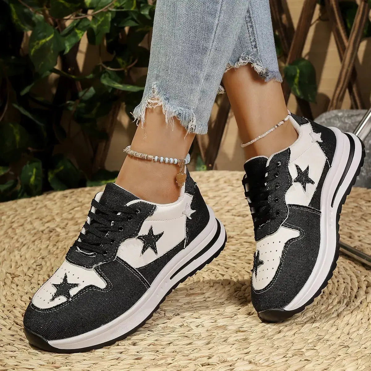 Star Lace Up Sneakers  Style Ratio