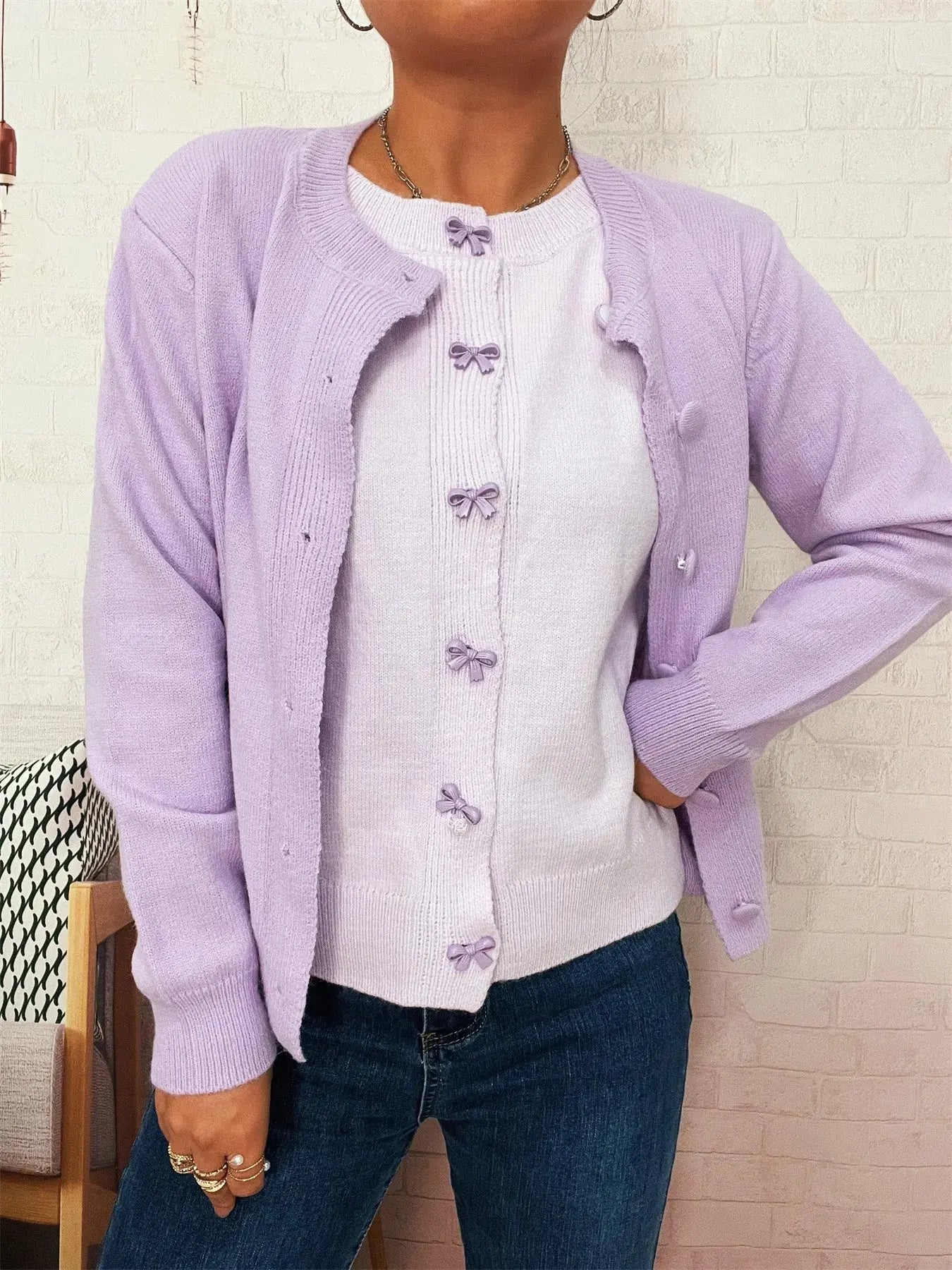 Button Up Long Sleeve Cardigan  Style Ratio