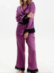 Silky Button Up Top and Pants Lounge Set  Style Ratio
