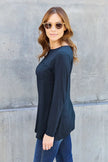 Basic Bae Full Size Round Neck Long Sleeve Top  Style Ratio