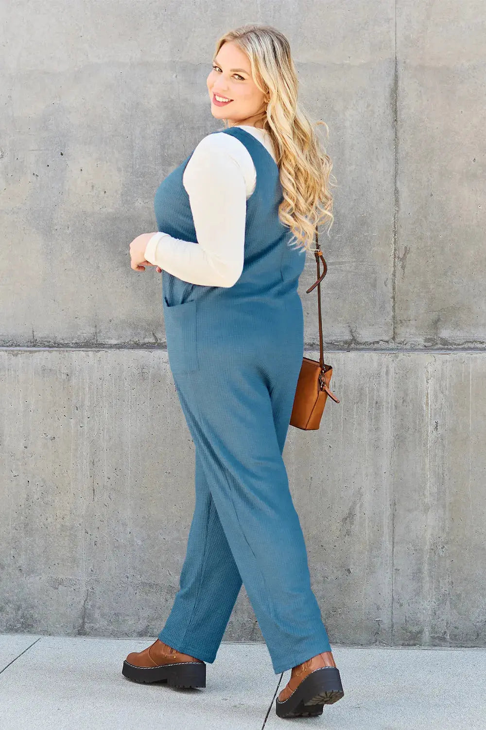 Double Take Full Size Sleeveless Straight Jumpsuit  Style Ratio