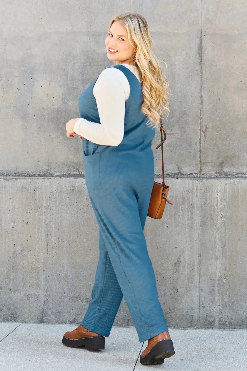 Double Take Full Size Sleeveless Straight Jumpsuit  Style Ratio