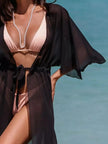 Solid Color Flutter Sleeve Cover Up  Style Ratio