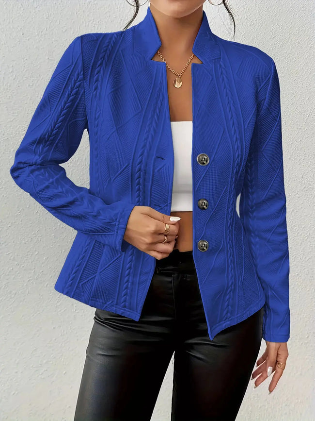 Textured Knit Button-Front Blazer  Style Ratio