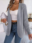 Chunky Knit Open Front Cardigan with Pockets  Style Ratio