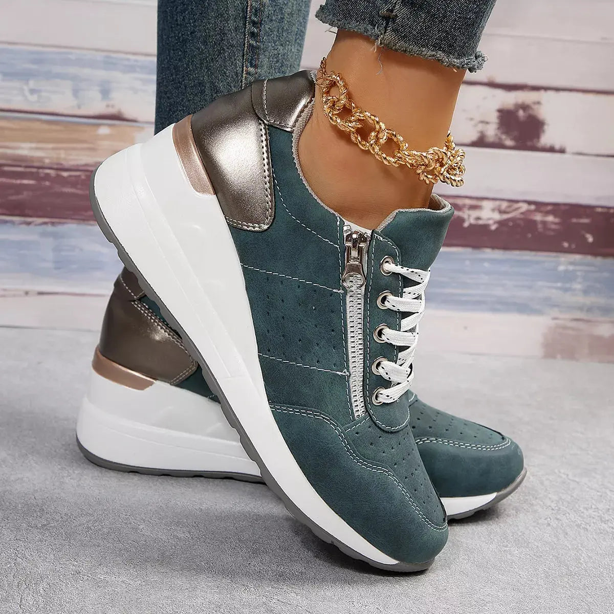 Lace Up Wedge Sneakers  Style Ratio