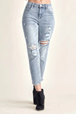 RISEN Distressed Slim Cropped Jeans  Style Ratio
