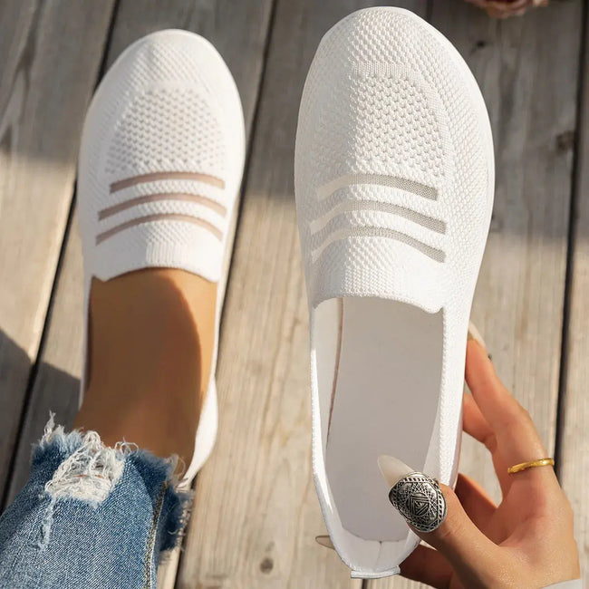 Mesh Round Toe Platform Slip-Ons  Style Ratio