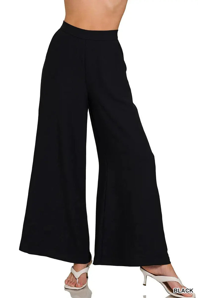 Zenana Relaxed Fit Elastic Waisted Wide Leg Pants  Style Ratio