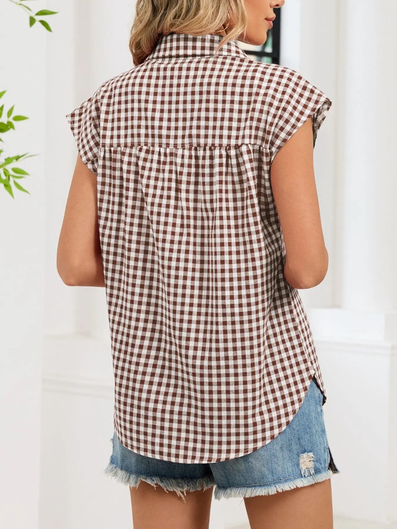 Gingham Button Down Short Sleeve Shirt  Style Ratio