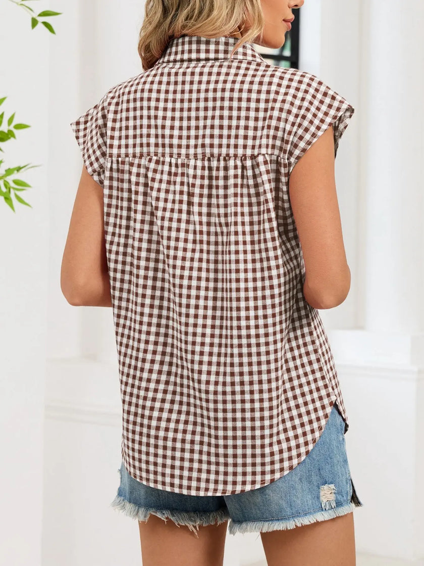Gingham Button Down Short Sleeve Shirt  Style Ratio