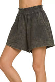 Zenana Washed Double Gauze Shorts  Style Ratio