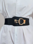 PU Elastic Wide Belt with Alloy Buckle  Style Ratio