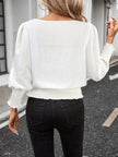 Smocked Waist Round Neck Blouse  Style Ratio