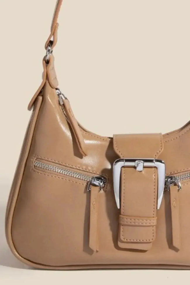 Fame Large Buckle Triple Zipper Hand Bag  Style Ratio