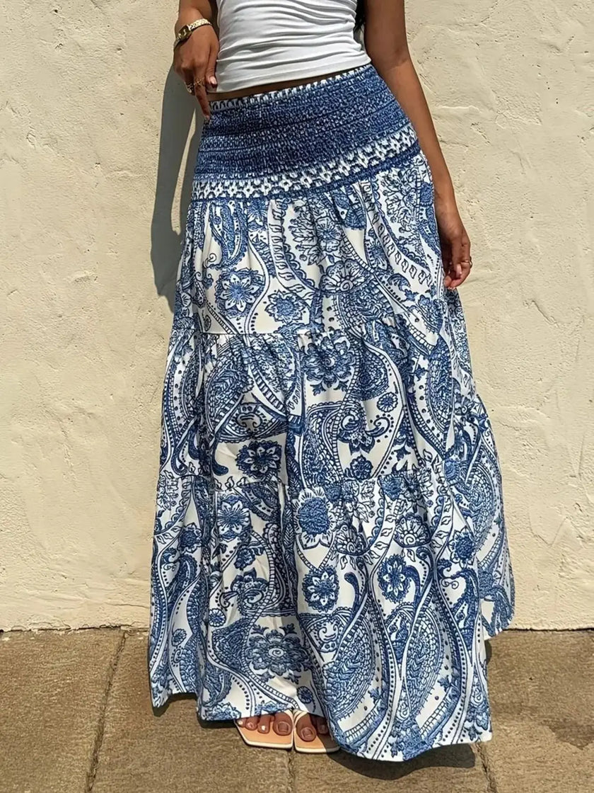 Paisley Print Maxi Skirt  Style Ratio