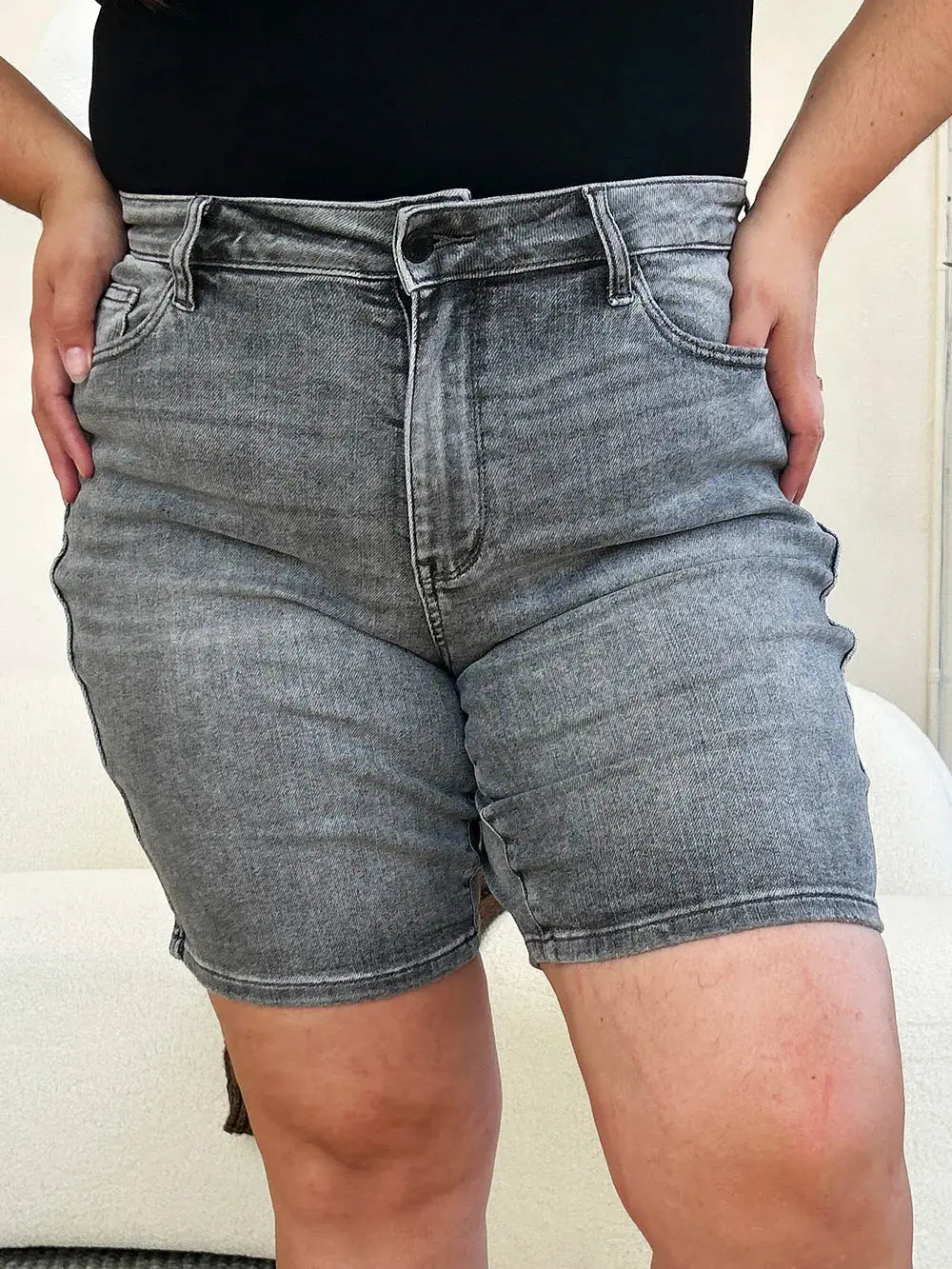 Judy Blue Full Size High Waist Washed Denim Shorts  Style Ratio