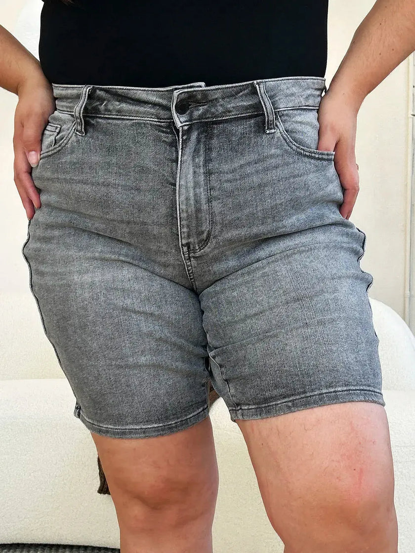 Judy Blue Full Size High Waist Washed Denim Shorts  Style Ratio