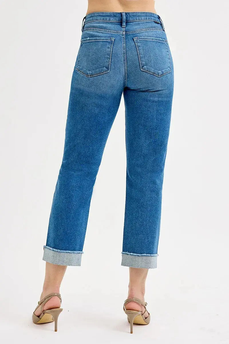 RISEN High Rise Boyfriend Fit Ankle Jeans  Style Ratio