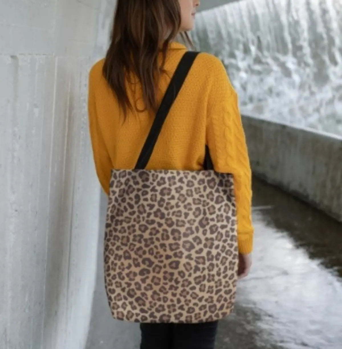 Leopard Print Animal Tote Bag Yellow Pandora