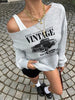 Asymmetrical Neck Long Sleeve Shirt  Style Ratio