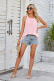 Openwork Round Neck Wide Strap Tank  Style Ratio