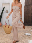 Smocked Tube Top Wide Leg Jumpsuit  Style Ratio