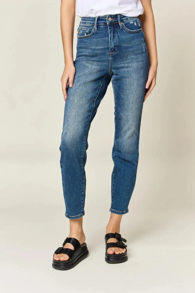 Judy Blue Full Size Tummy Control High Waist Slim Jeans  Style Ratio