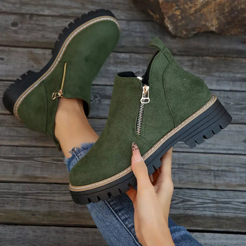 Ankle Boots with Zipper Detail  Style Ratio