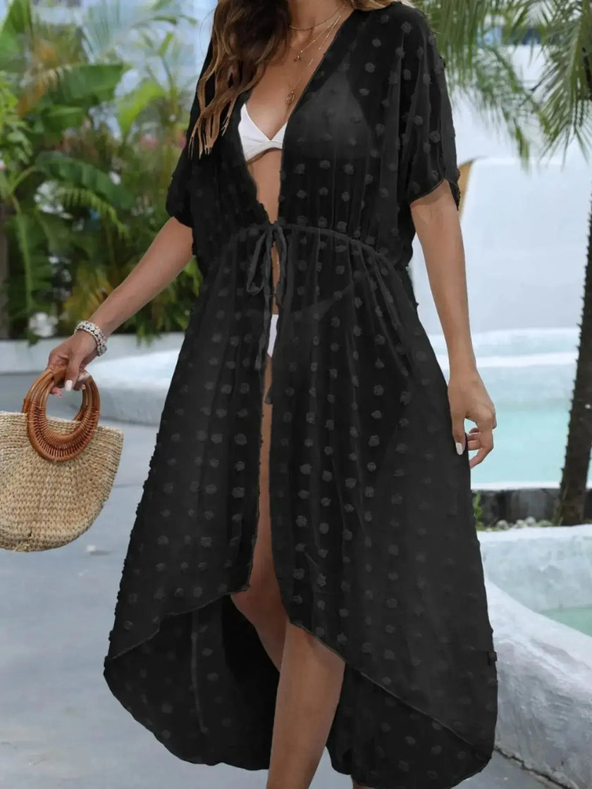 Swiss Dot Sheer Beach Cover Up  Style Ratio