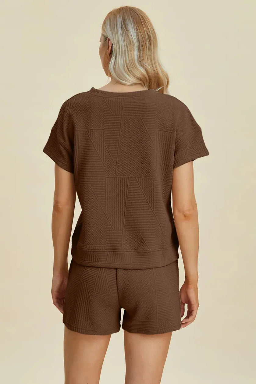 Double Take Short Sleeve Top and Shorts Set  Style Ratio
