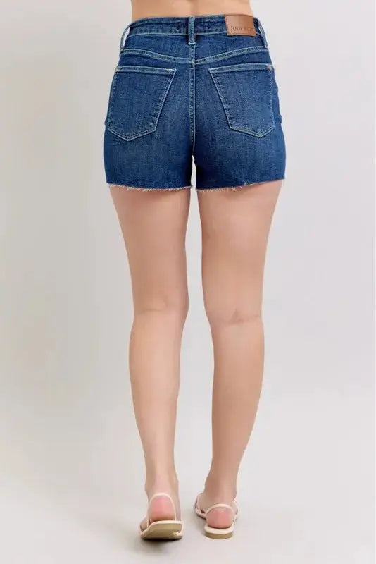 Judy Blue High Waist Criss-Cross Waistband Denim Shorts  Style Ratio