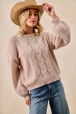 BiBi Cable Knit Sweater with Shoulder Braid Detail  Style Ratio
