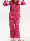 Silky Button Up Top and Pants Lounge Set  Style Ratio