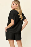 Double Take Short Sleeve Shirt and Drawstring Shorts Set  Style Ratio