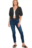 Zenana Puff Sleeve Wool Sweater Cardigan  Style Ratio