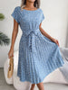 Floral Print Pleated Midi Dress with Belt  Style Ratio