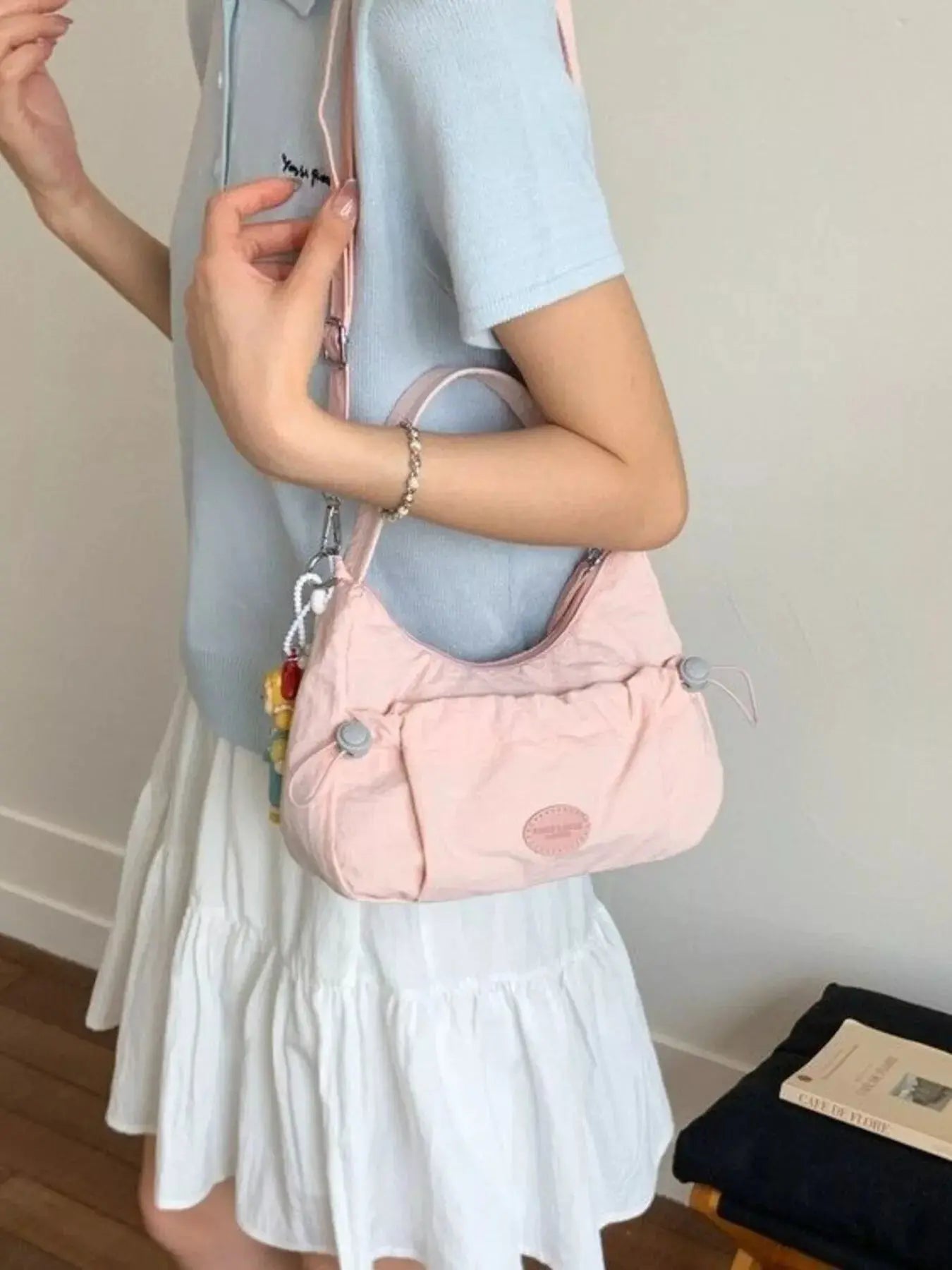Drawstring Ruched Lightweight Crossbody Bag  Style Ratio