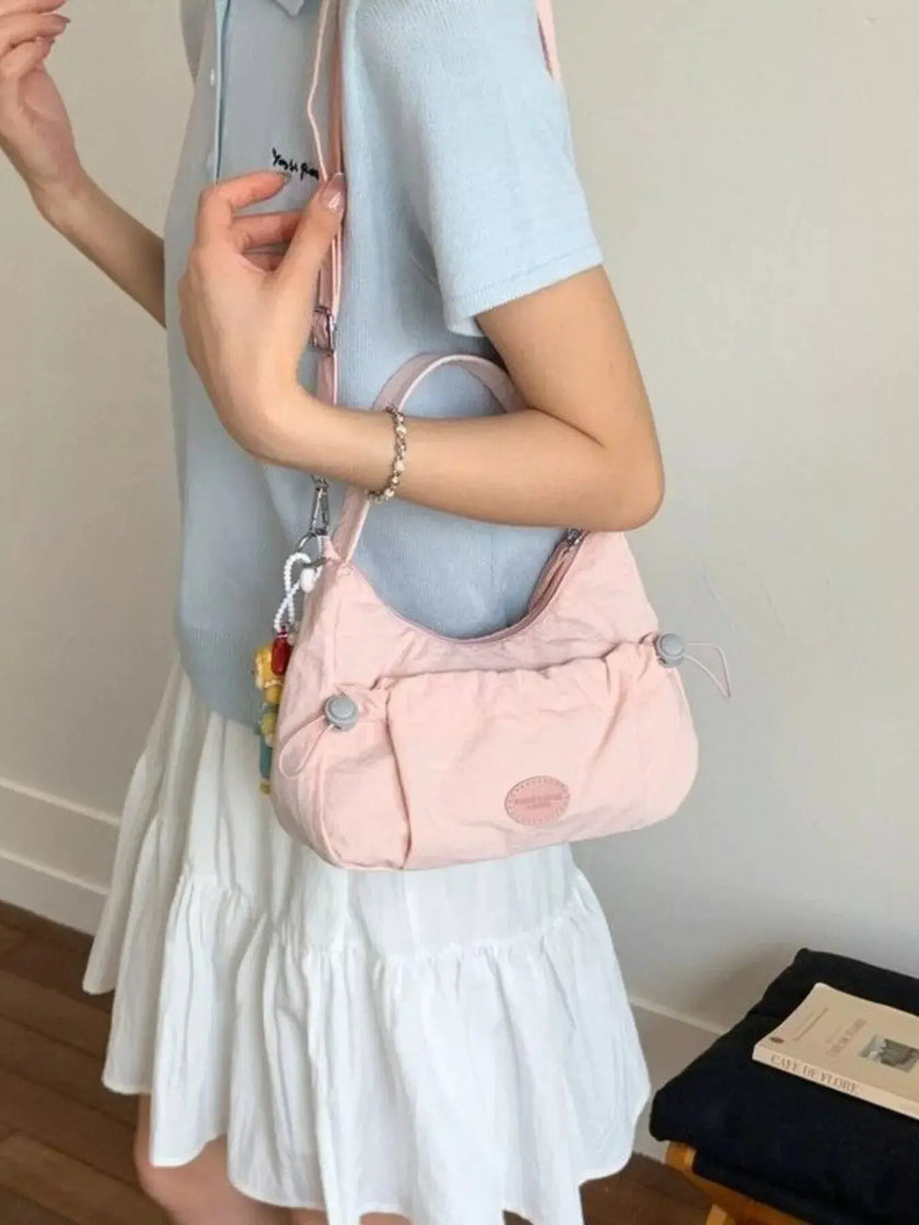 Drawstring Ruched Lightweight Crossbody Bag  Style Ratio