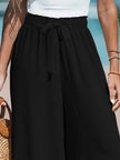 Full Size Drawstring Waist Wide Leg Pants Plus Size  Style Ratio