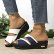 Contrast Open Toe Wedge Sandals  Style Ratio
