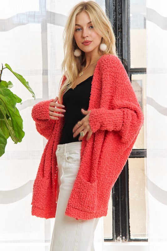 Open Front Long Sleeve Cozy Cardigan