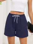 Striped Trim Drawstring Shorts  Style Ratio