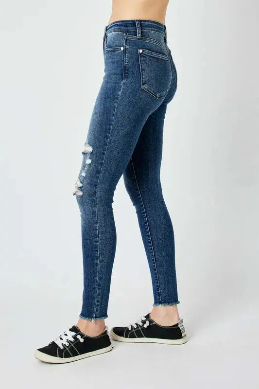 Judy Blue High Waist Distressed Skinny Jeans  Style Ratio